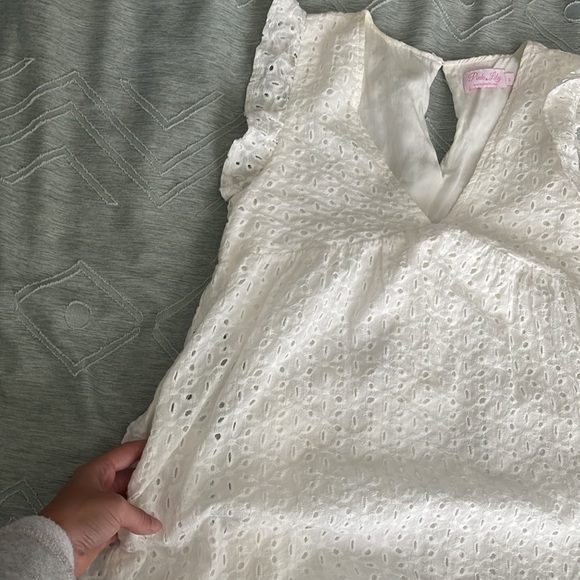 White Eyelet Dress/Romper - Picture 6 of 7